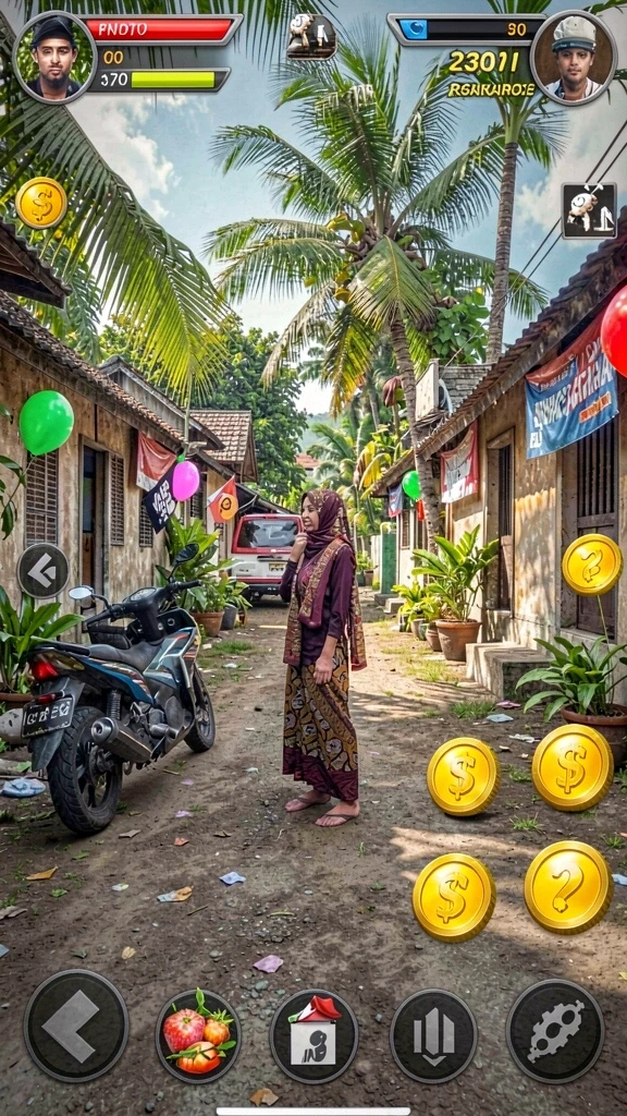 4p4p - Screenshot menunjukkan karakter yang dapat dimainkan dengan desain unik.