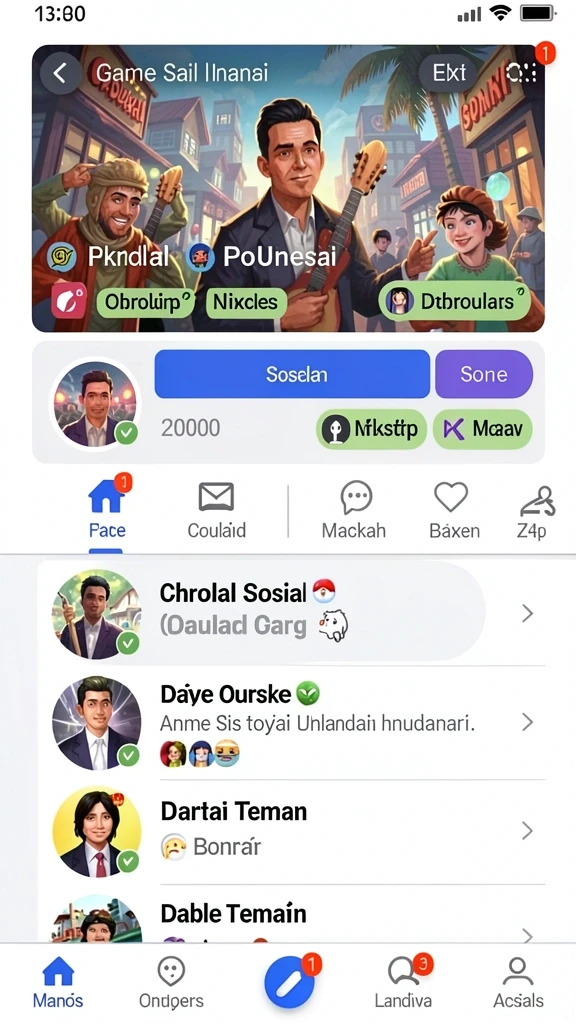 wongtoto - Fitur chat untuk interaksi antar pemain.
